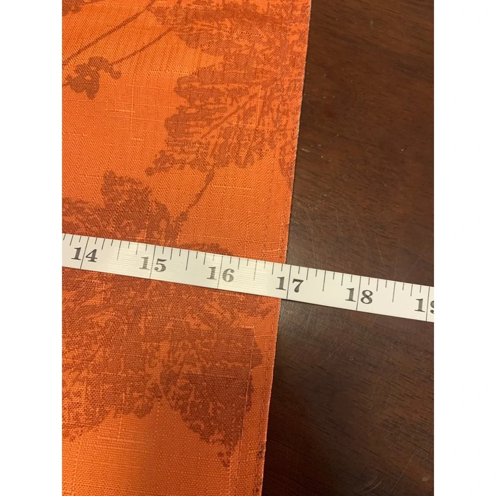 Fall Reversible Table Runner 17x59 Autumn Maple Leaf Orange Green Harvest Decor